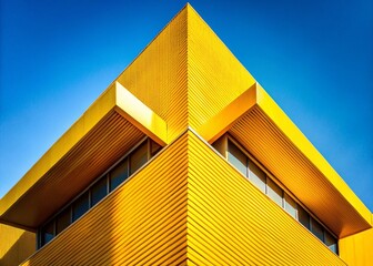 Poster - Abstract Surreal Architecture: Sharp Yellow Corner Building