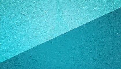 Poster - textured turquoise wall with diagonal light and shadow contrast, abstract urban background for modern design and branding

