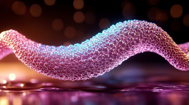 Glowing Purple and Blue Particle Wave Abstract Digital Art