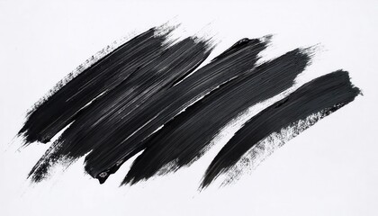 Poster - expressive black brushstroke on white background, abstract artistic texture with bold strokes, perfect for modern design and background