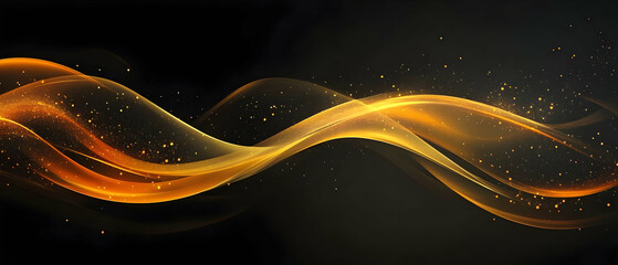 Poster - Golden wave abstract dark background