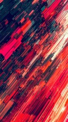 Wall Mural - Dynamic abstract art with vibrant red and black tones