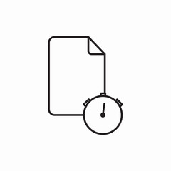 Poster - document time icon vector sign