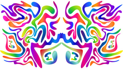 Poster - Abstract shape of rainbow colored curved lines with background. Abstract wavy colorful lines