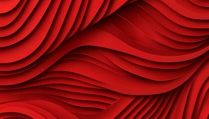 Poster - flowing red waves, abstract background, modern, futuristic design, technology concept, 3d render