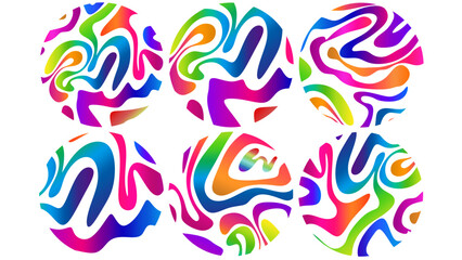 Poster - Abstract shape of rainbow colored curved lines with background. Abstract wavy colorful lines