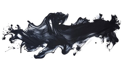 Poster - Black Ink Splash and Watercolor Isolated on White Background