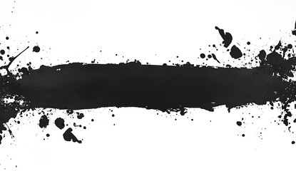 Poster - Black Ink Splatter Banner with Space for Text and Creative Designs