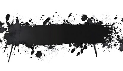 Poster - Black Ink Splatter Banner with Empty Space for Text and Design