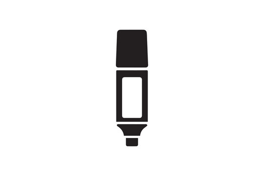 Highlighting pen icon black color vector silhouette illustration isolated in white background