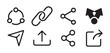 © MDABDUR - Share icon set. Icons share isolated on white background. simple modern black  vector icon. vector  illustration eps 10.