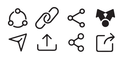Fototapete - Share icon set. Icons share isolated on white background. simple modern black  vector icon. vector  illustration eps 10.
