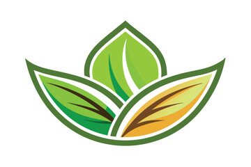 Poster - Vector illustration of vibrant green and yellow leaves symbolizing nature, growth, and sustainability in a modern and clean design