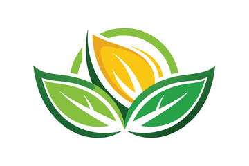 Poster - Vector illustration of vibrant green and yellow leaves symbolizing nature, growth, and sustainability in a modern and clean design
