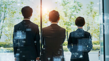 Poster - ビジネスグループとテクノロジーイメージ