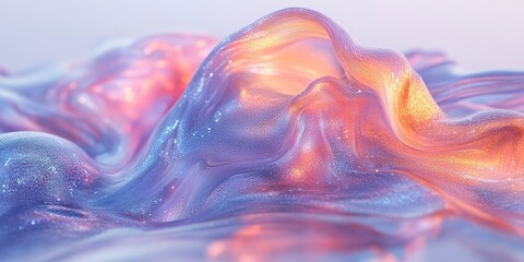 Poster - Colorful flowing abstract texture in soft pastel hues on a dreamy glowing surface