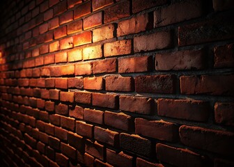Poster - Close-Up Brown Brick Texture Background - Night Photography
