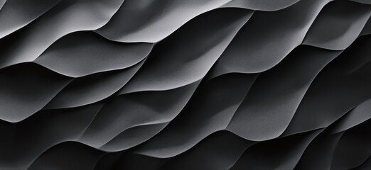 Poster - Abstract black and gray wave patterns creating a textured surface design, copy space for text