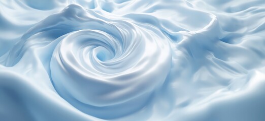 Poster - Swirling Blue Creamy Texture with Soft Waves and Fluid Motion, copy space for text