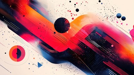 Poster - Artistic vision in dynamic abstract composition contemporary digital graphics