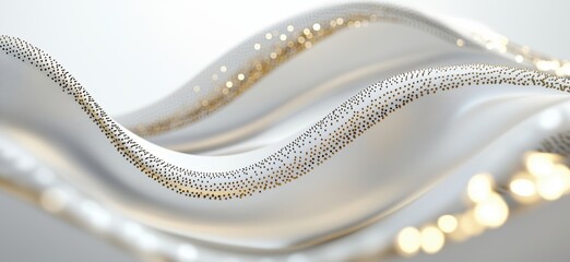 Poster - Elegant flowing fabric with golden accents creating a luxurious visual effect
