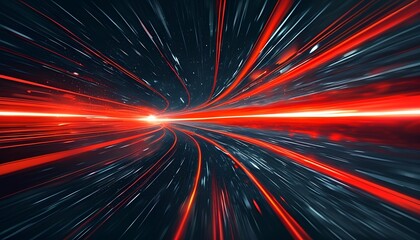 Poster - Dynamic light trails in a cosmic space scene abstract digital art futuristic high-speed perspective