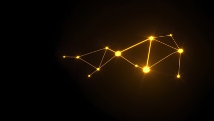 Poster - Dynamic star network visualization in a digital space abstract concept dark background scientific viewpoint technology insight