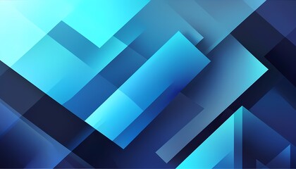 Poster - Dynamic geometric patterns in blue tones abstract art digital design modern aesthetic high-contrast viewpoint