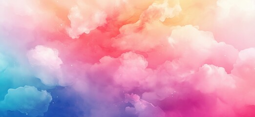 Poster - Colorful abstract cloud background with soft pastel hues and dreamy atmosphere