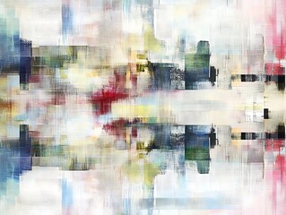 Poster - Abstract canvas featuring horizontal strokes and rectangular forms design