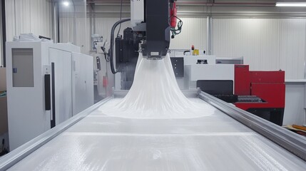 Poster - High-speed CNC gear-cutting machine shaping industrial mechanical parts.