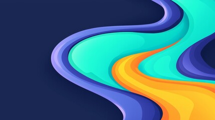 Poster - Abstract wave design artwork digital space graphic illustration colorful background vibrant aesthetic