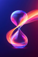 Poster - Abstract hourglass design digital art colorful light trails modern aesthetic futuristic concept
