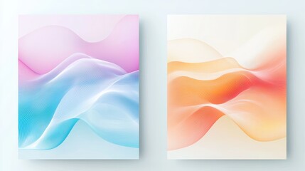 Poster - Dynamic abstract waves artwork modern gallery digital art contemporary space aesthetic view visual harmony