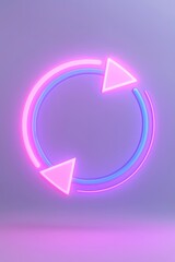 Poster - Vibrant neon loop animation digital space graphic design modern aesthetic close-up view motion concept