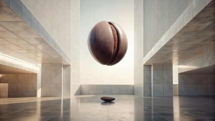 Poster - Ethereal Coffee Bean Installation: Floating Architecture & Design