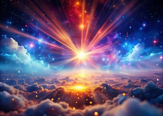 Poster - Ethereal Volumetric Light Rays Looping Background, Abstract Surreal Photography