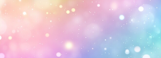 Poster - Pastel rainbow bokeh background with soft light and glitter.