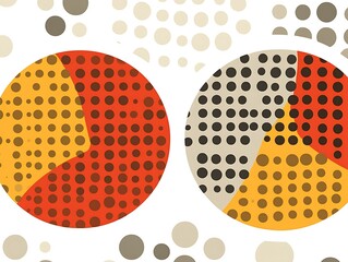 Poster - Abstract Graphic Composition with Circles and Geometric Shapes Pattern