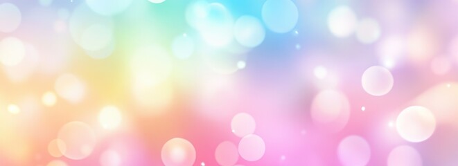 Poster - Pastel rainbow bokeh background.