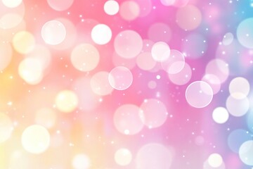 Poster - Pastel rainbow bokeh lights background.