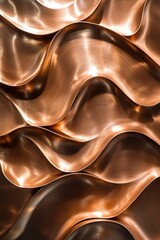 Poster - Abstract Copper Waves Surface Texture Background with Elegant Metallic Shine and Modern Design for Creative Projects