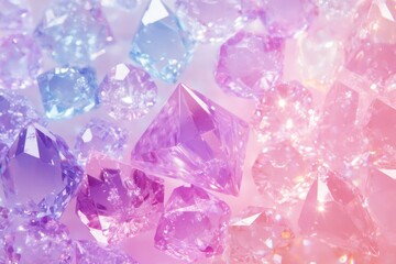 Poster - Pastel-colored gemstones background.