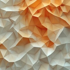 Poster - Abstract polygonal surface with warm orange gradient light and shadow play creating a modern geometric design for backgrounds