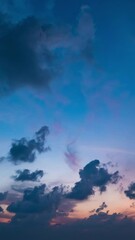 Wall Mural - sky transform from the first light of dawn to a radiant sunrise, with beautiful clouds painting the 