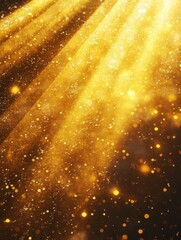 Poster - Radiant Golden Light Streaks and Sparkling Dust Particles Create a Luxurious and Festive Atmosphere with a Bokeh Effect