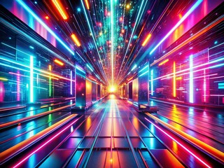 Poster - Futuristic Neon Abstract Backdrop: Candid Photography Style