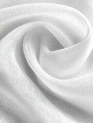 Poster - Elegant white fabric swirling in a soft spiral pattern creating a gentle and calming visual texture for design