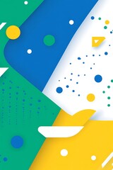 Poster - Geometric composition with overlapping shapes and vibrant color overlay
