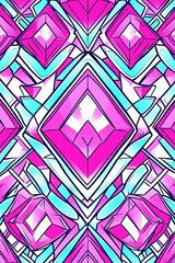Poster - Geometric elegance, vivid hues, playful design, optical illusion effect